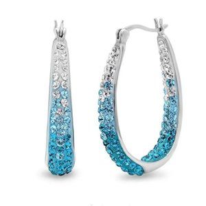 Teal Ombre' Crystal Earrings